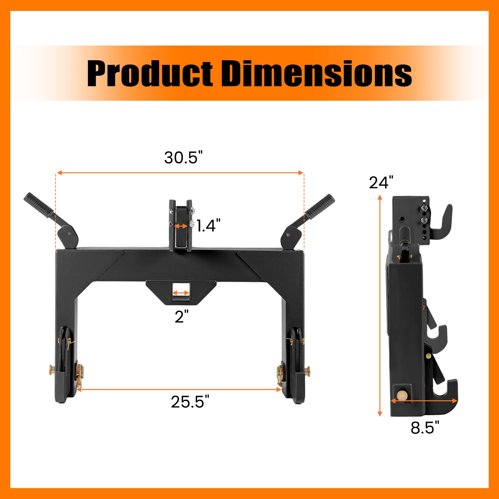 3-Point Quick Hitch with 5 Level Adjustable Bolt for Farming