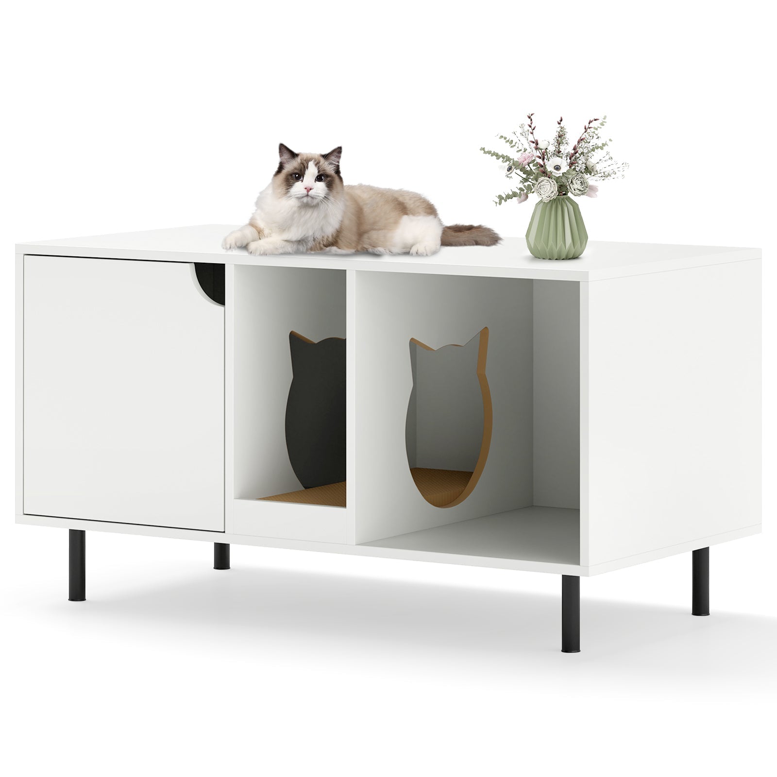 40 Inch Cat Litter Box Enclosure for 2 Cats Hidden Cat Washroom