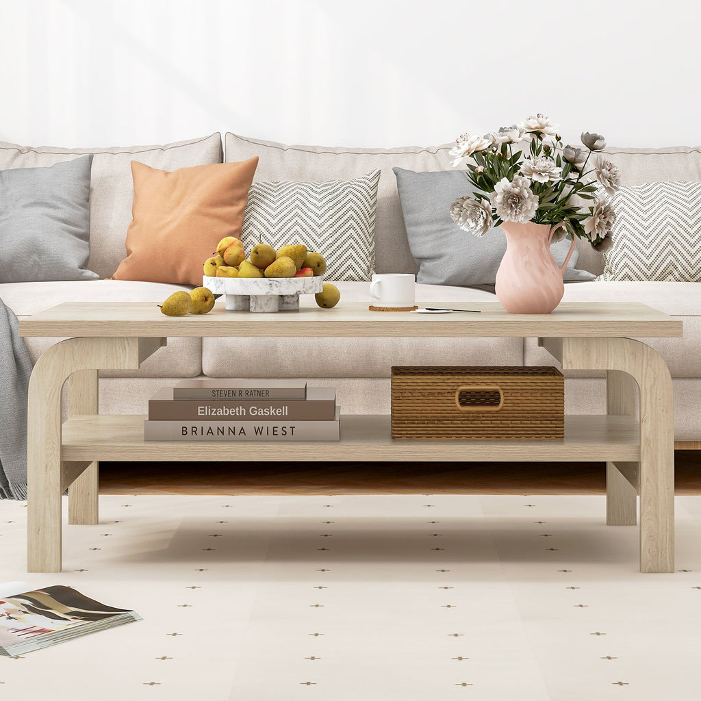 47 Inches Accent Rectangular Coffee Table for Living Room