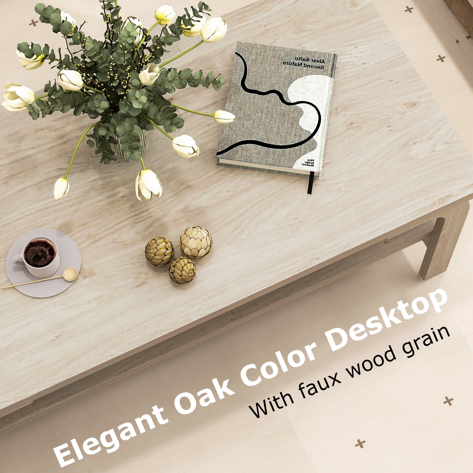 47 Inches Accent Rectangular Coffee Table for Living Room