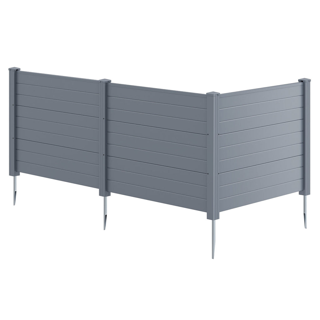 48 x 38 Inch Air Conditioner Fence 3 Panels with Metal Ground Stakes for Patio Backyard