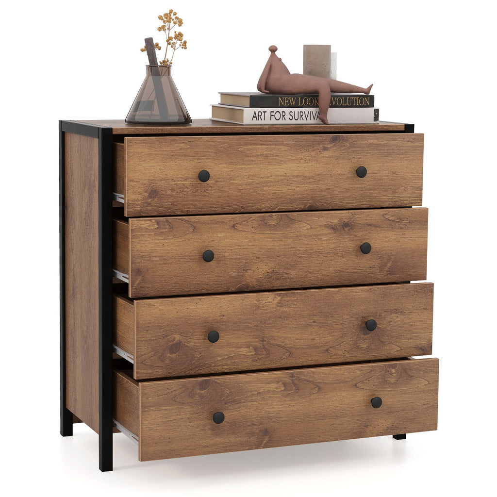 4-Drawer Dresser Modern Wooden Chest of Drawers for Bedroom Living Room