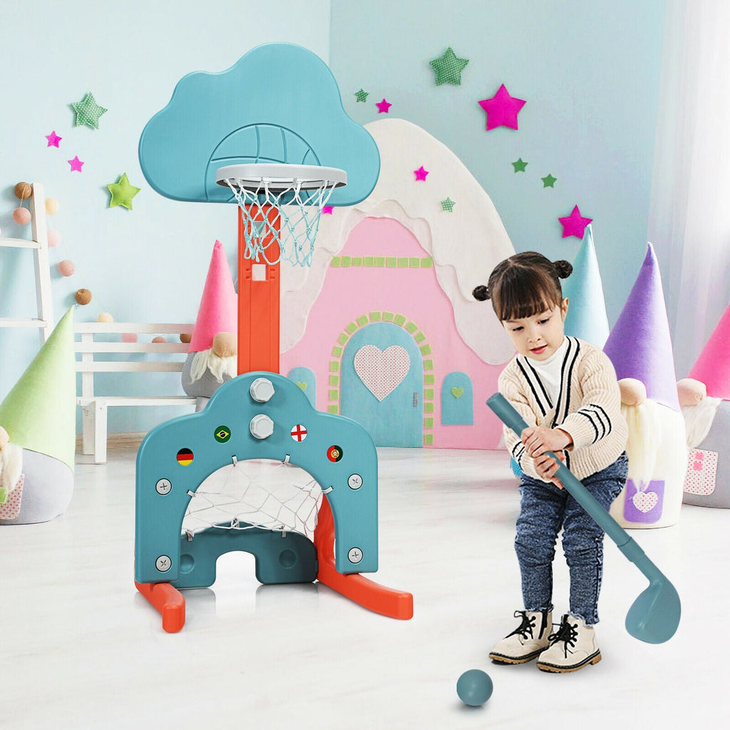 3-in-1 Kids Basketball Hoop Set with Balls
