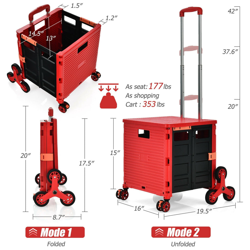 Costway Foldable Utility Cart for Travel and Shopping