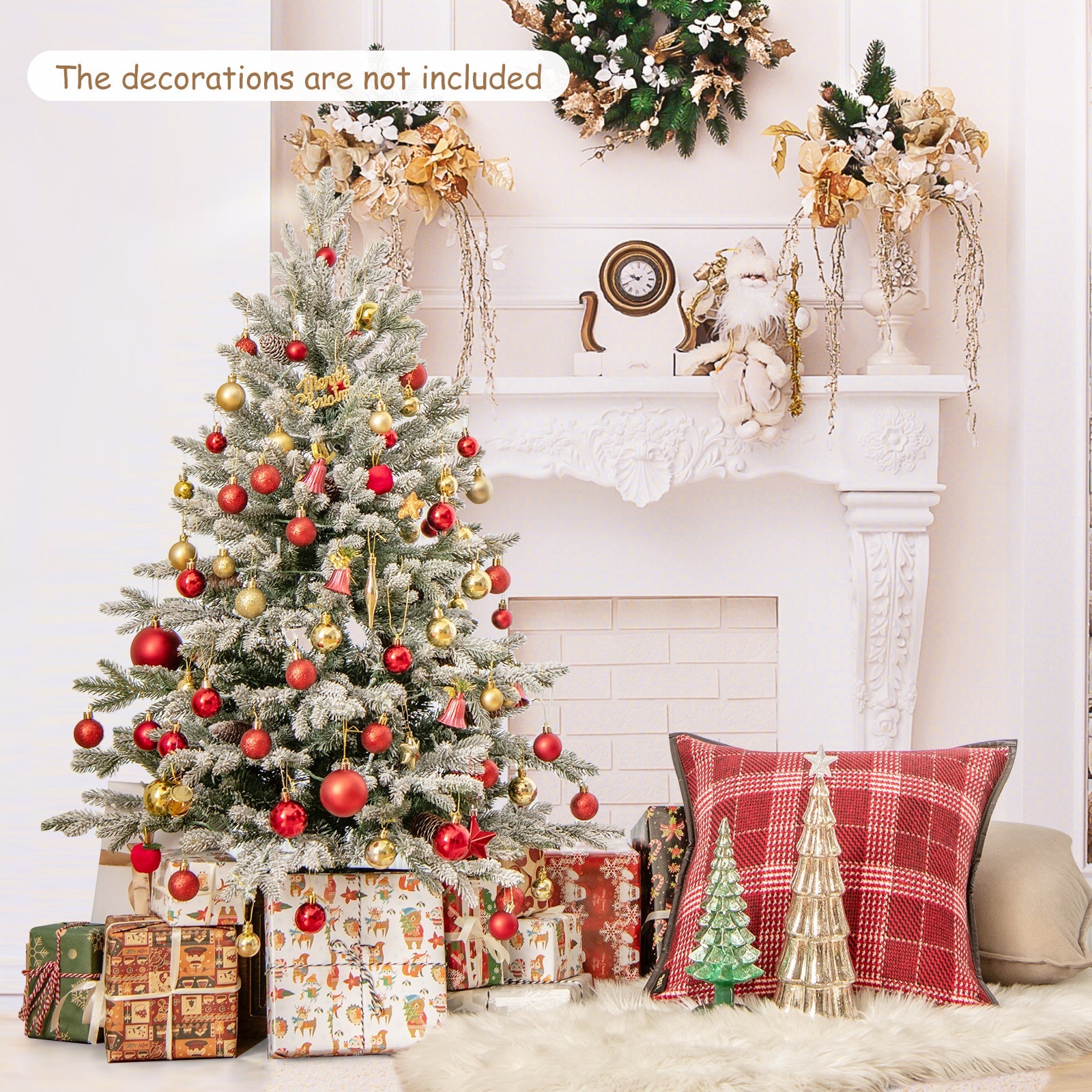 4 FT Pre-lit Artificial Entrance Christmas Tree 100 LED Lights