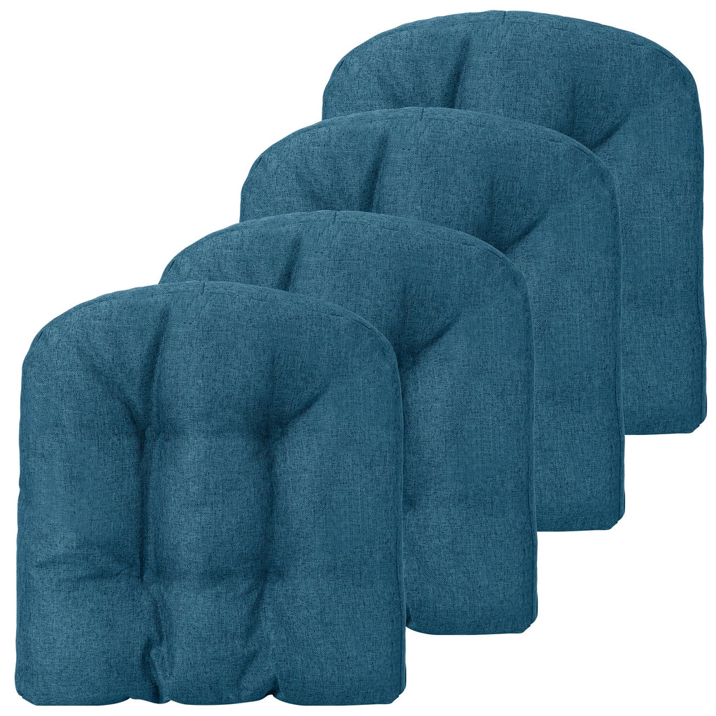 4 Pack 17.5 x 17 Inch U-Shaped Chair Pads with Polyester Cover