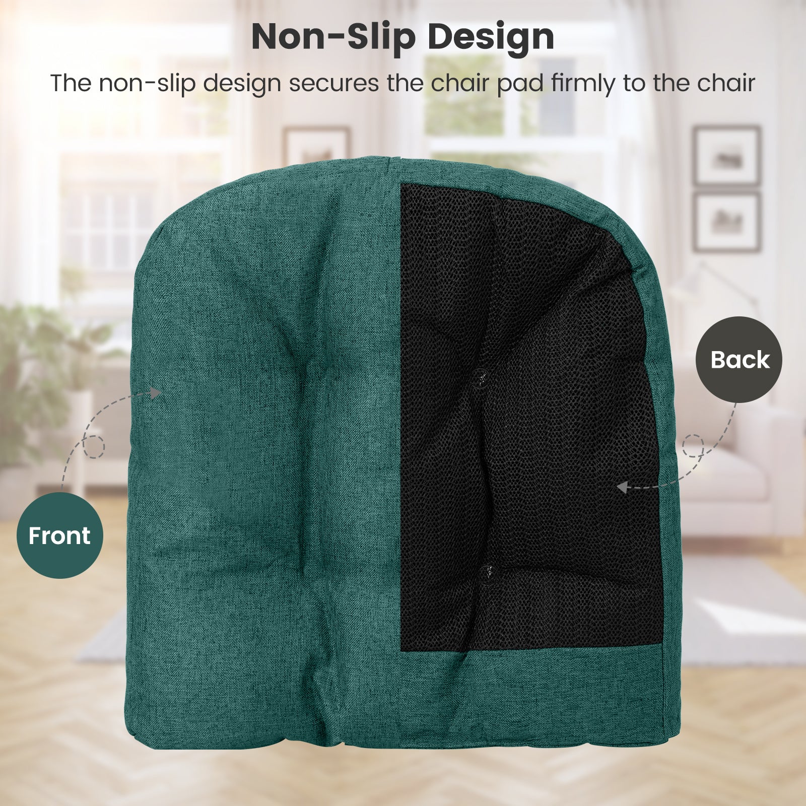 4 Pack 17.5 x 17 Inch U-Shaped Chair Pads with Polyester Cover