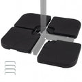 4-Piece Cantilever Offset Base 164 LBS Heavy-Duty Square with U-Locking Pins-Black