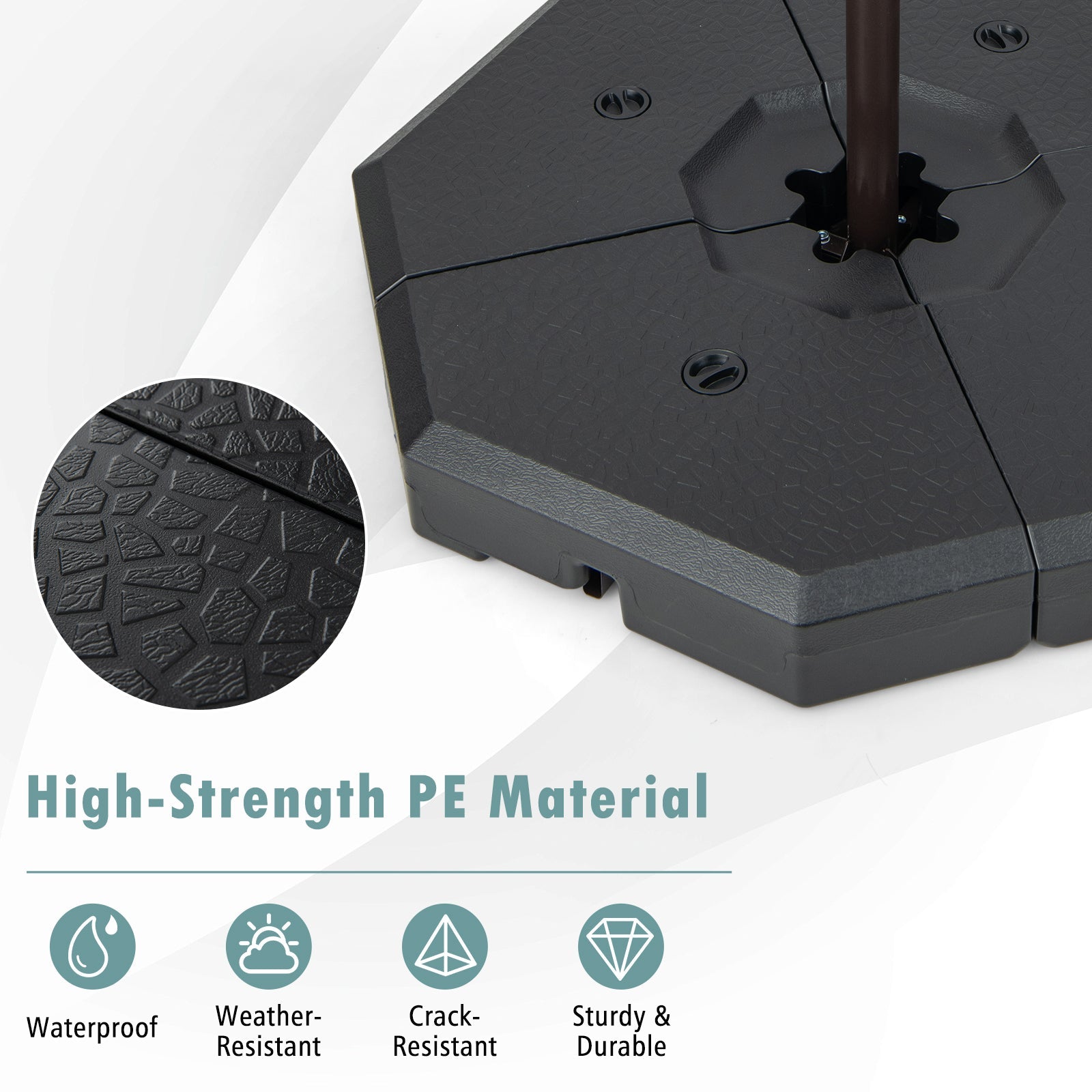 4 Pieces Patio Cantilever Offset Umbrella Weights Base Plate Set