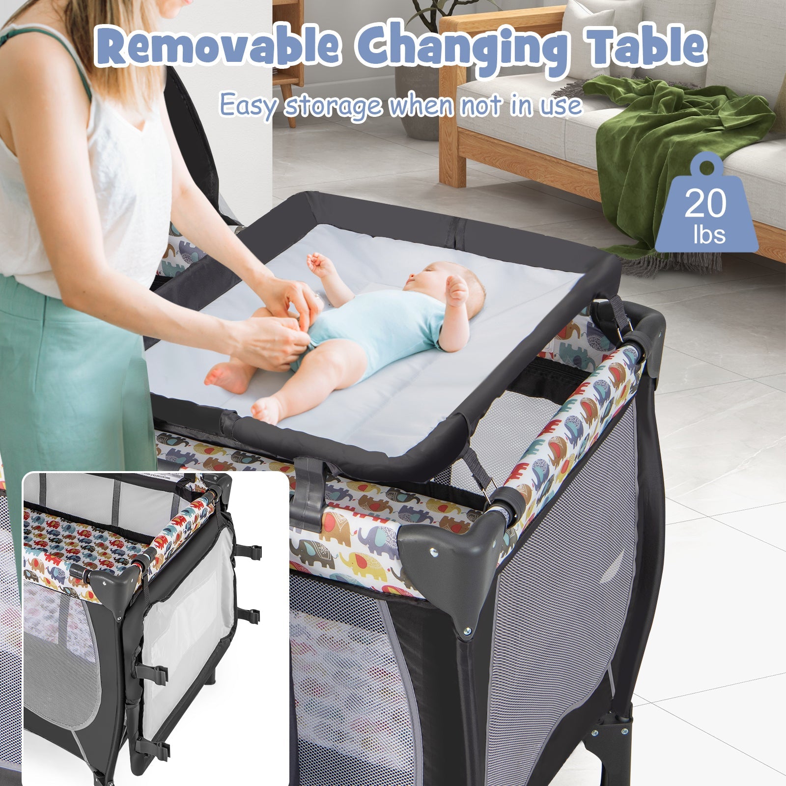 4 in 1 Portable Baby Nursery Center with Net and Music Box
