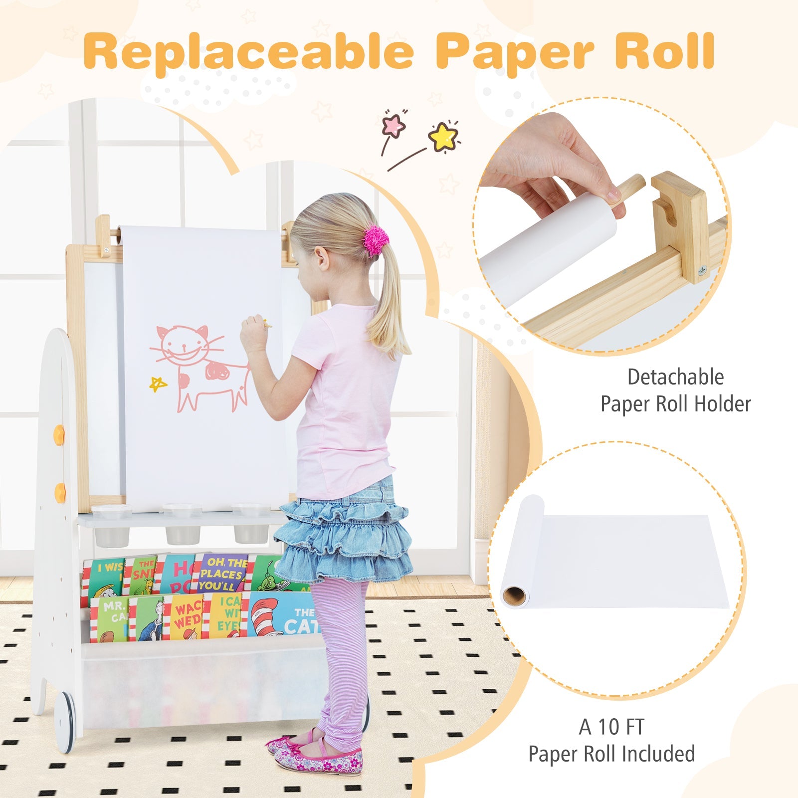 4-in-1 Toddler Activity Table Set with Magnetic Whiteboard and Chalk Board