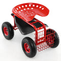 4-Wheel Rolling Garden Cart Work Seat