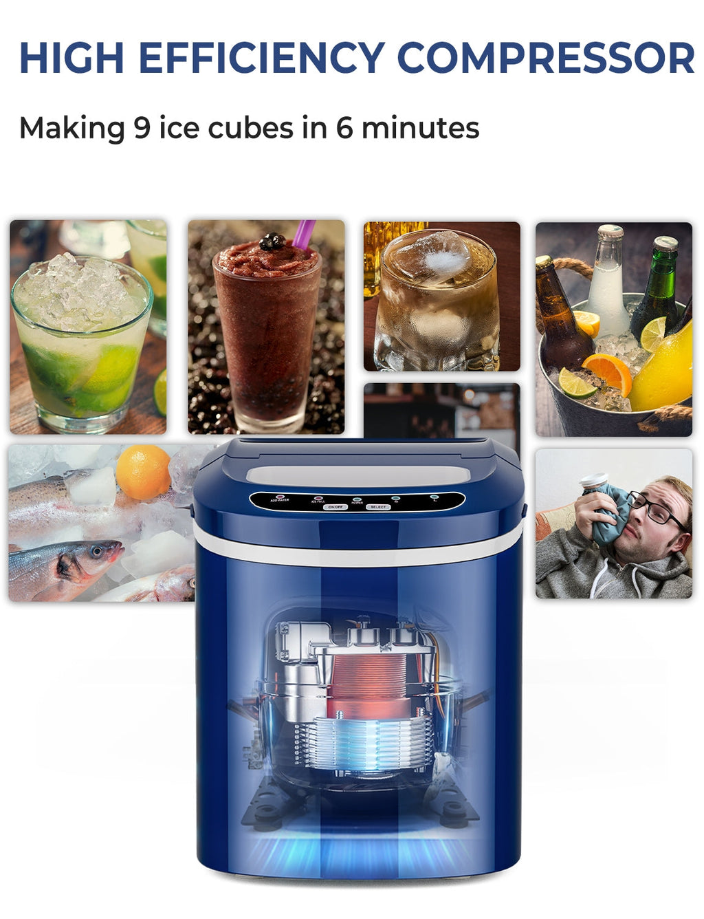 Mini Portable Compact Electric Ice Maker Machine