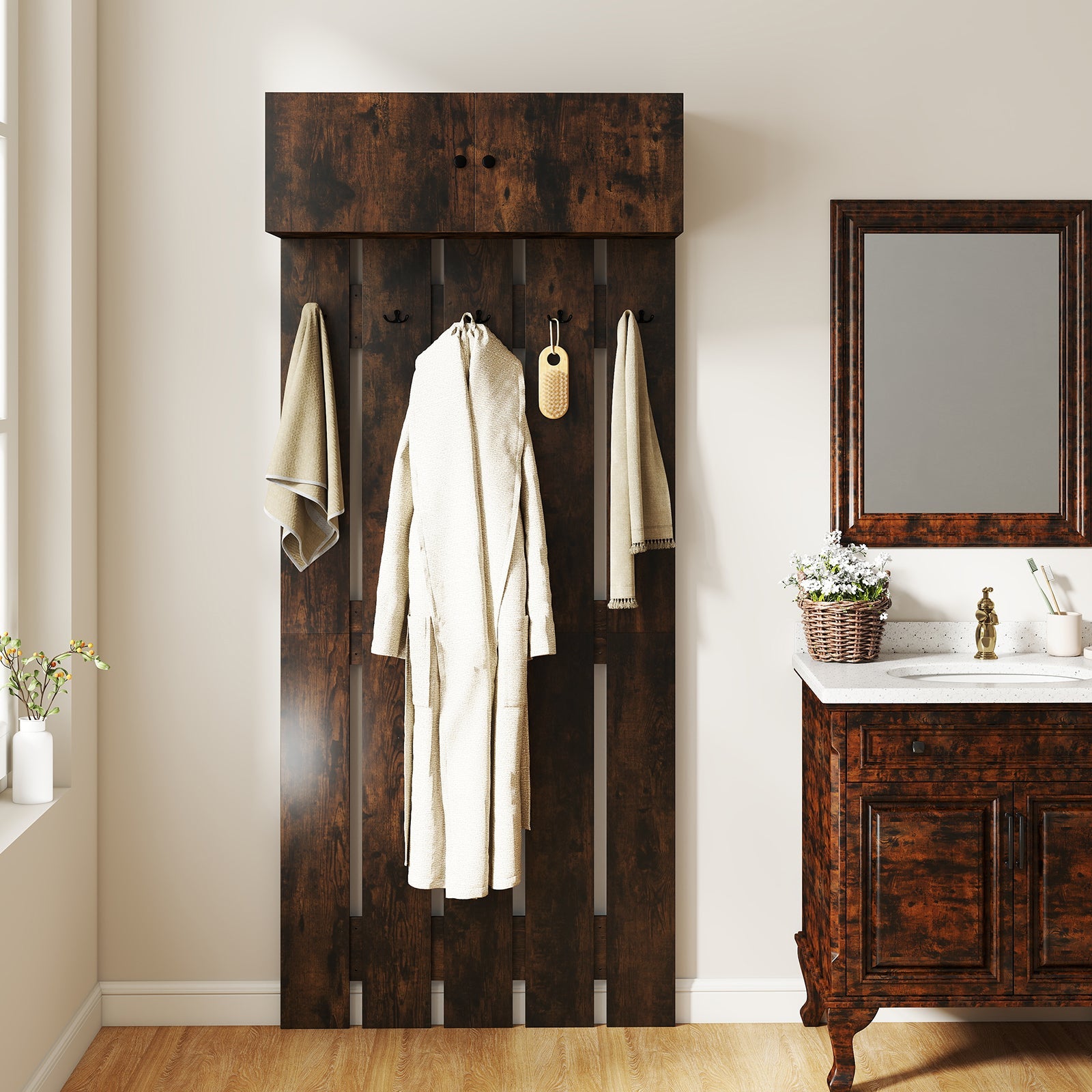 Entryway Wall Coat Rack Wall Mounted Coat Clothes Rack