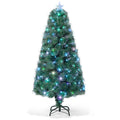 5/6/7 FT Pre-Lit Fiber Optic Christmas Tree with 148/185/226 Multi-Color LED Lights and Top Star Light