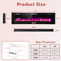 60 Inches Ultra-thin Electric Fireplace with Remote Control and Timer Function