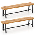 63 Inch 3-Person Acacia Patio Wood Outdoor Backless Bench