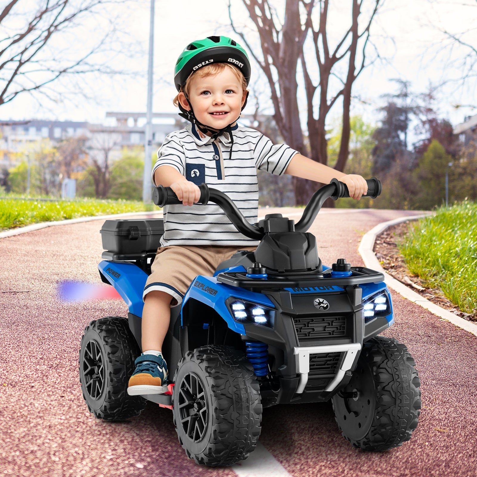 6V Kids Ride On ATV with Spray Function and Storage Box with Music