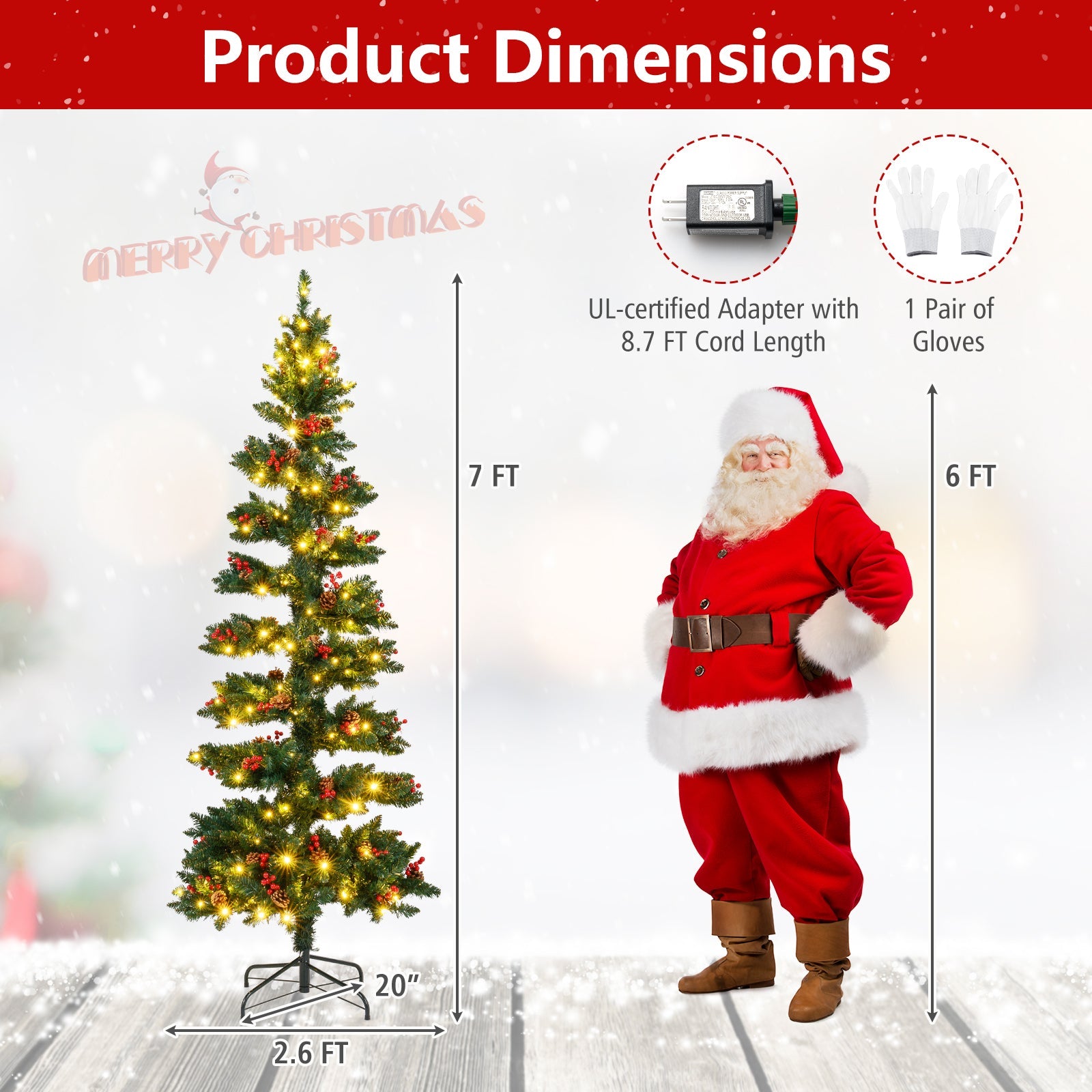6/7 FT Pre-Lit Artificial Christmas Tree Spiral Holiday Tree with 612/791 Branch Tips and 8 Modes