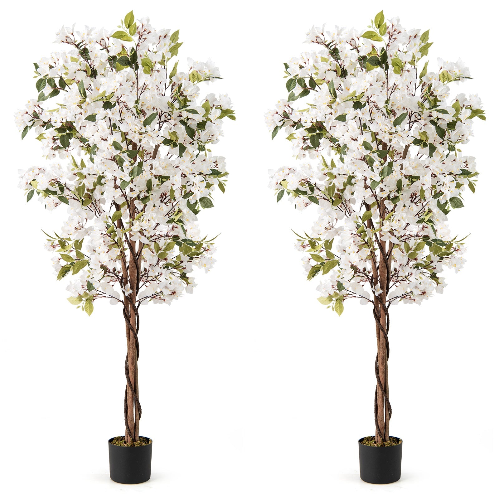6 Feet Artificial Bougainvillea Tree with 910 White Flowers