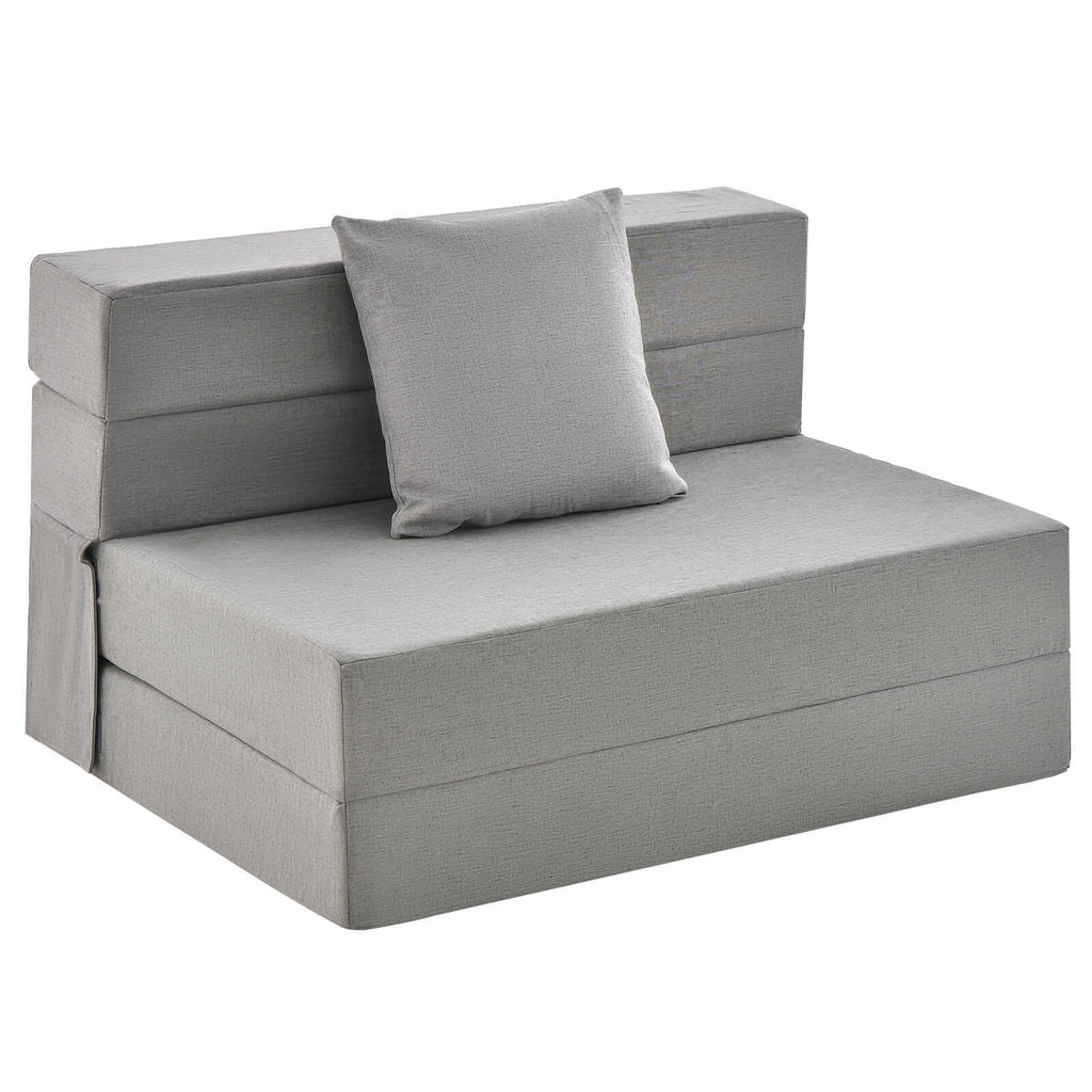 6 Inch Tri-fold Sofa Bed Folding Mattress with Pillow
