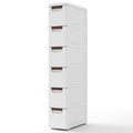 3/4/5/6-Drawer Rolling Organizer Unit Narrow Storage Cabinet with Built-In Wheels for Small Space-6-Drawer