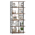 6-Tier Bookshelf Modern Geometric Bookcase with Heavy-duty Metal Frame and Anti-tipping Kits