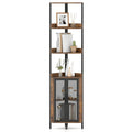 6-Tier Corner Shelf 67 Inches Tall Corner Bookshelf with Cabinet Industrial Bookcase