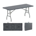 6 ft Portable Folding Table 350 LBS Fold-in-Half Table with HDPE Tabletop