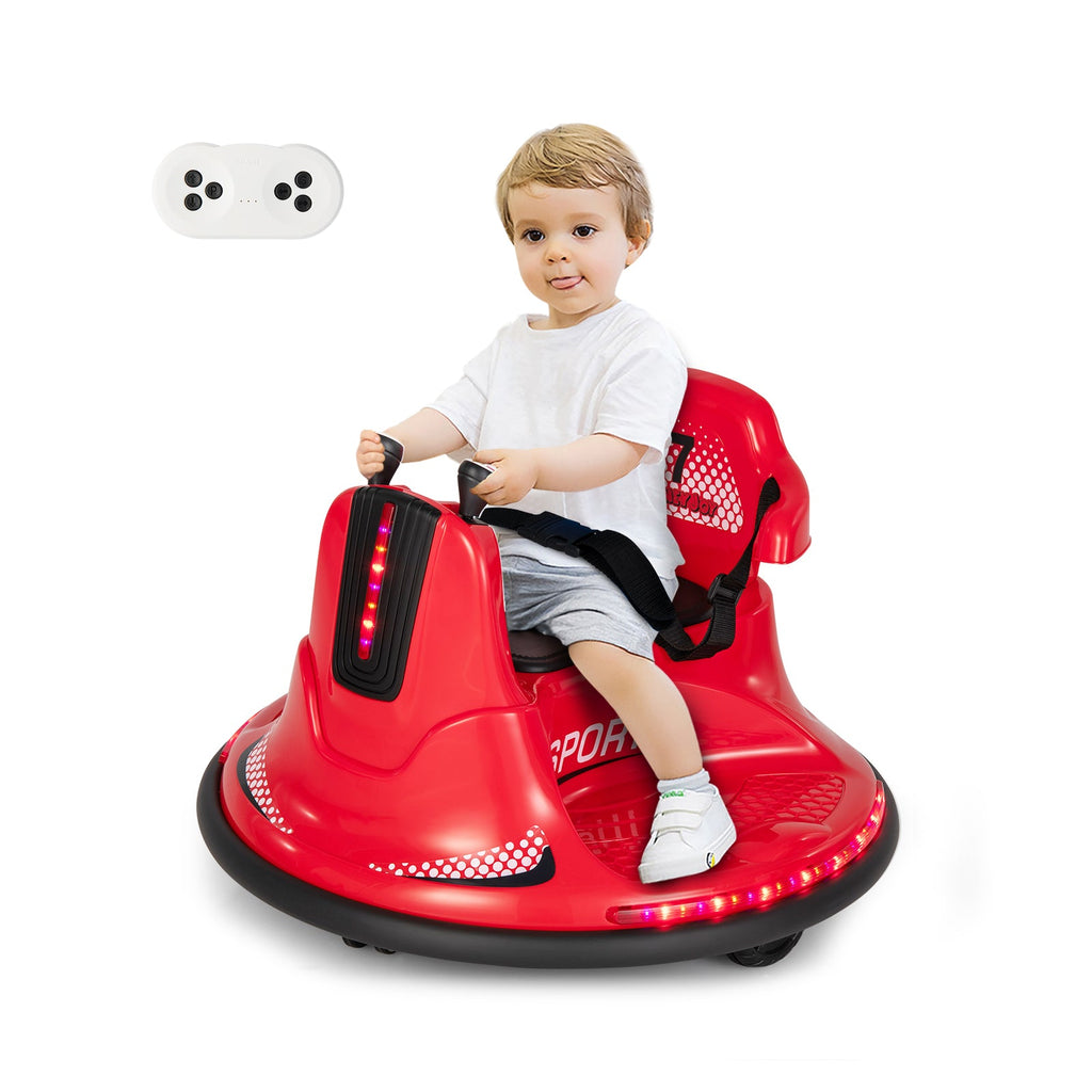 12V Kids Ride On Bumper Car with Remote Control Lights and Music