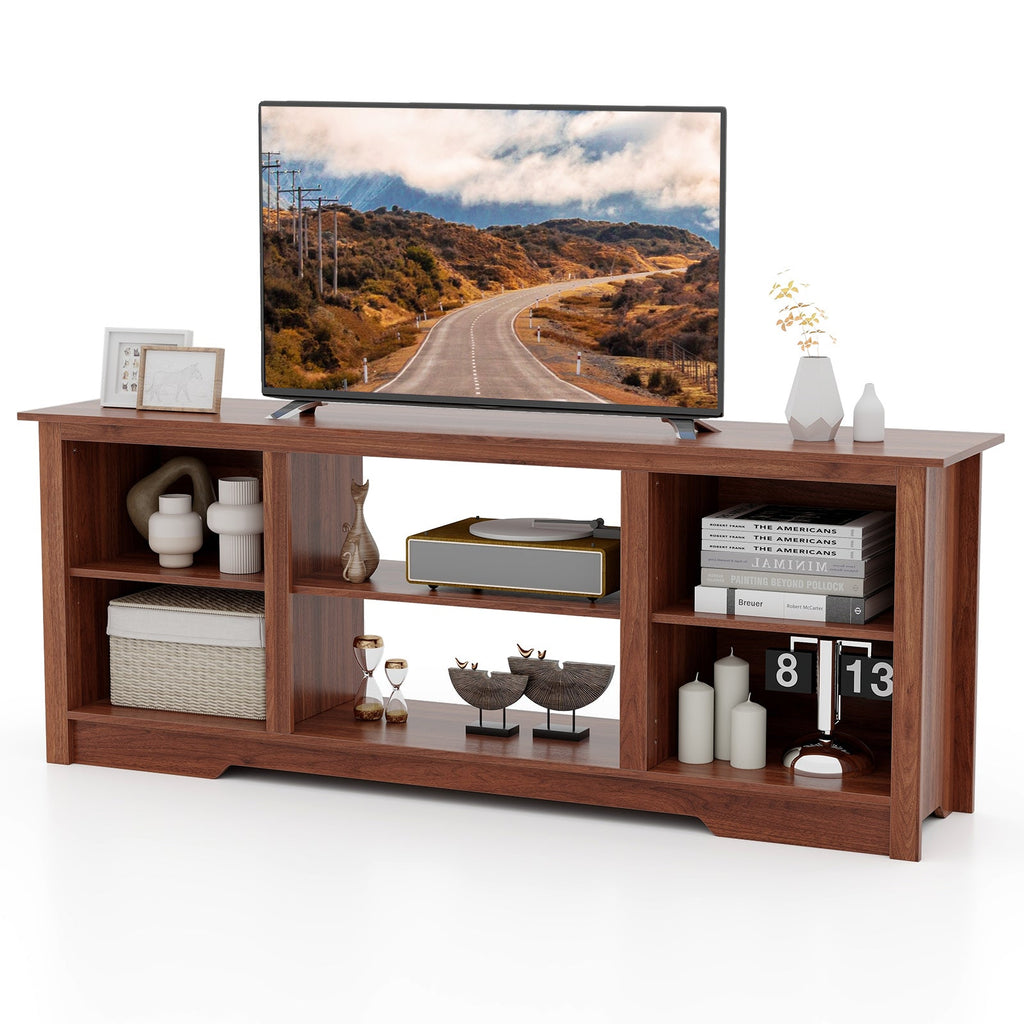 70 Inch TV Stand for up to 75 Inch Flat Screen TVs with Adjustable Shelves