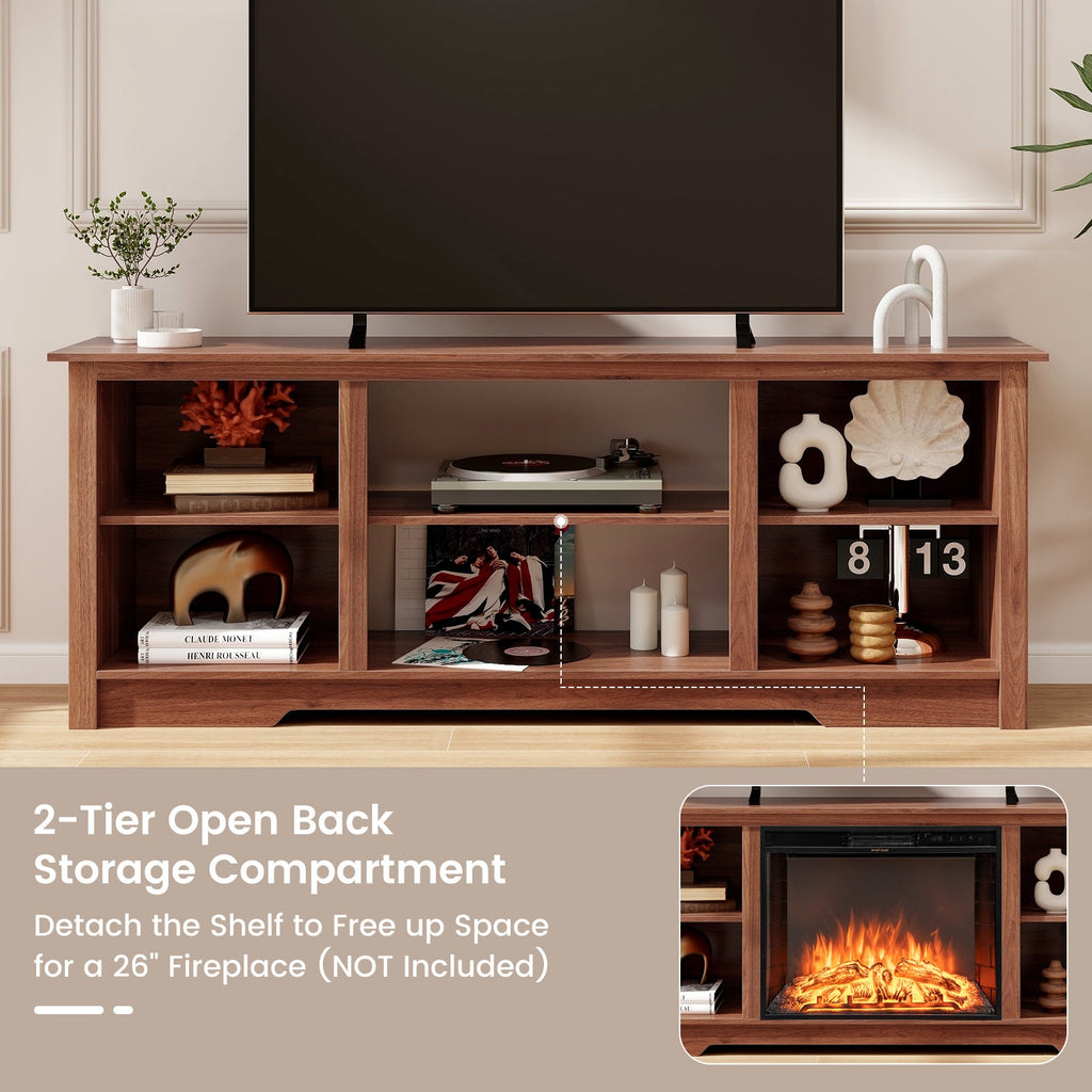 70 Inch TV Stand for up to 75 Inch Flat Screen TVs with Adjustable Shelves