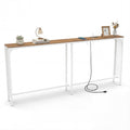 71 Inch Narrow Console Table with Power Outlet for Small Space