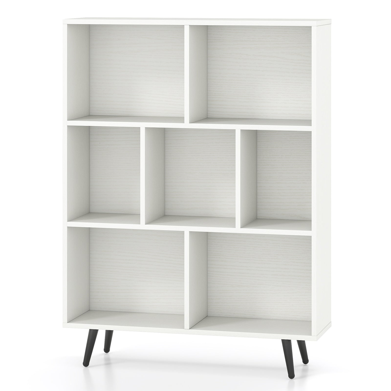 7/8/10-Cube Bookcase with 5 Tapered Metal Legs