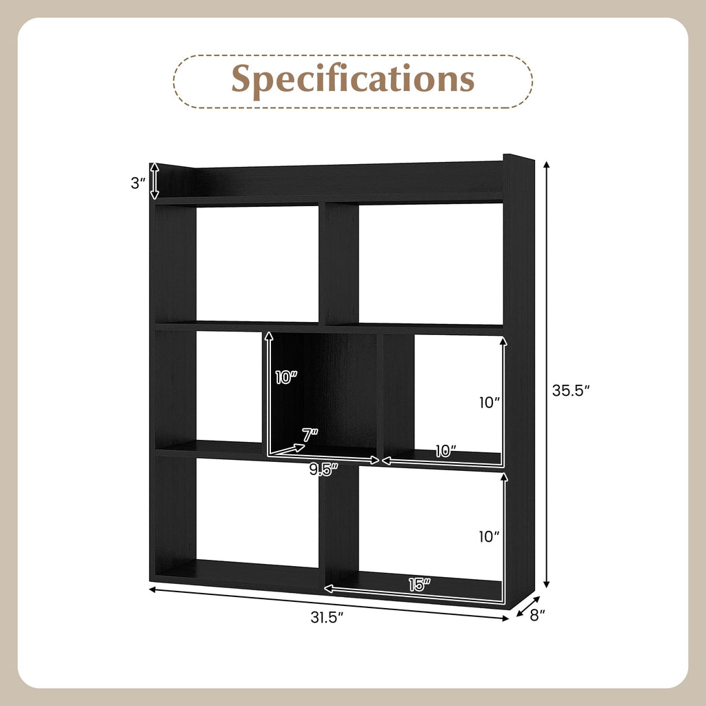 7 Cubes Open-back Bookshelf with Anti-Toppling Devices