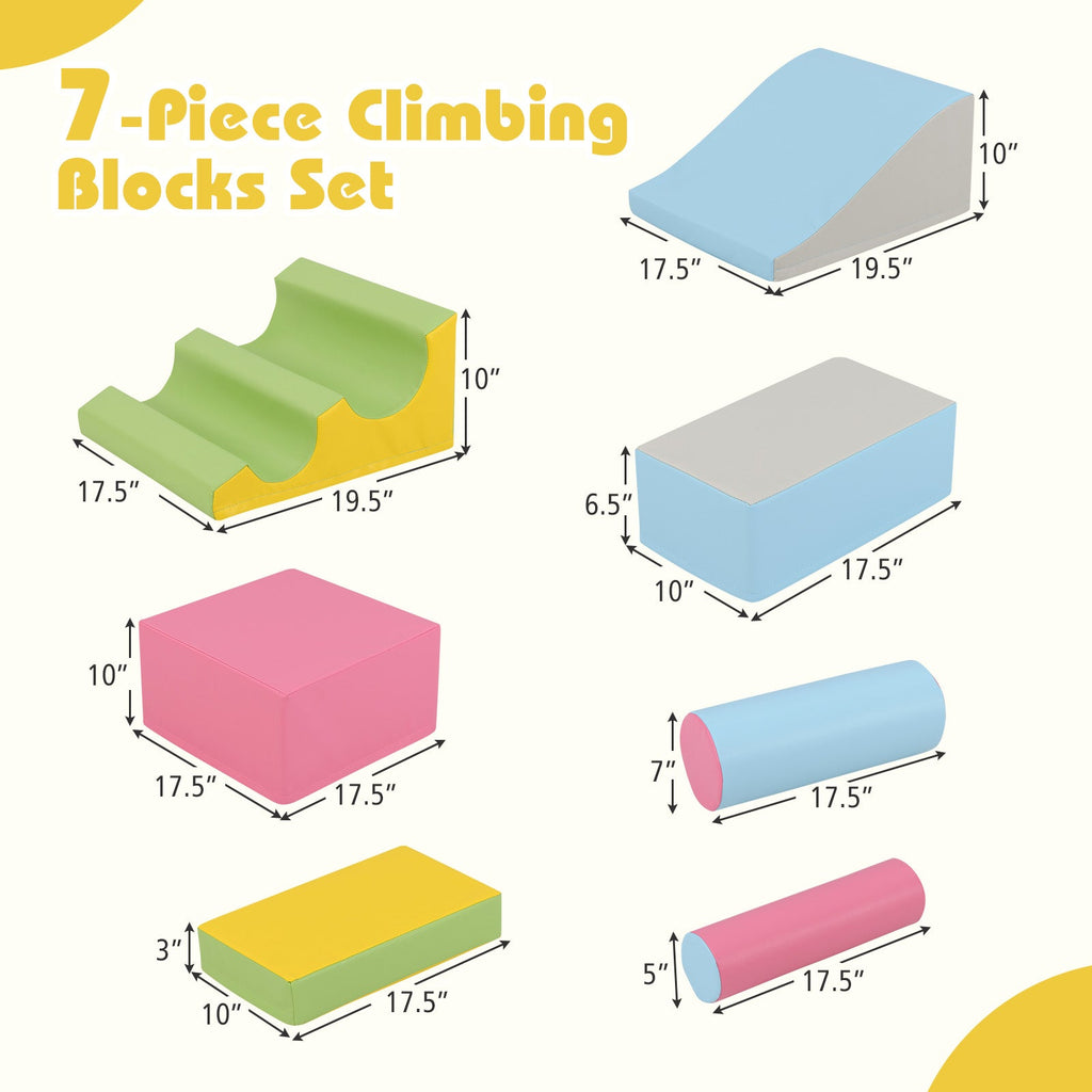 7-Piece Foam Blocks for Toddlers Soft Climbing Toys Indoor Play for Babies