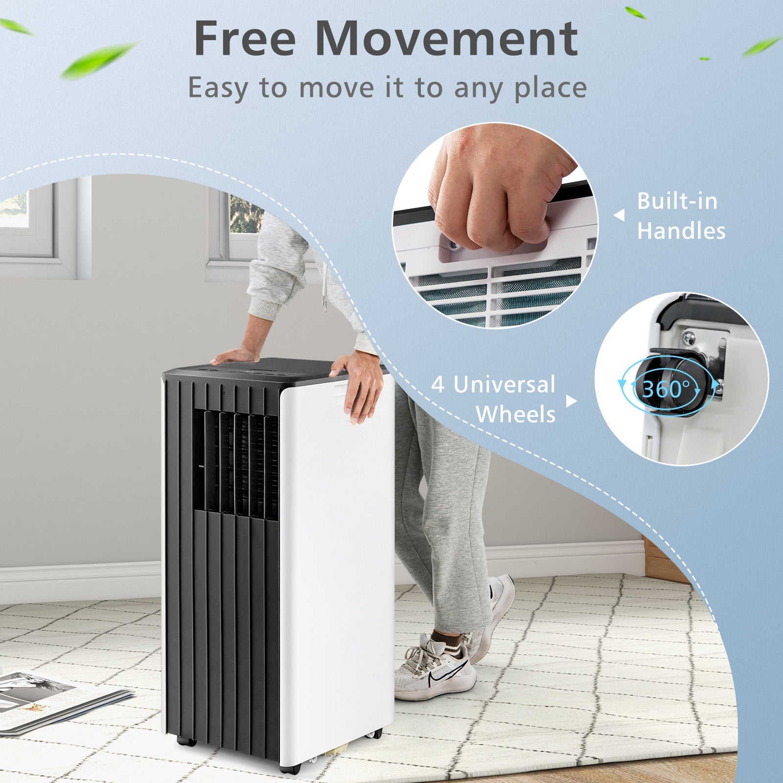 3-in-1 10000 BTU Air Conditioner with Humidifier and Smart Sleep Mode