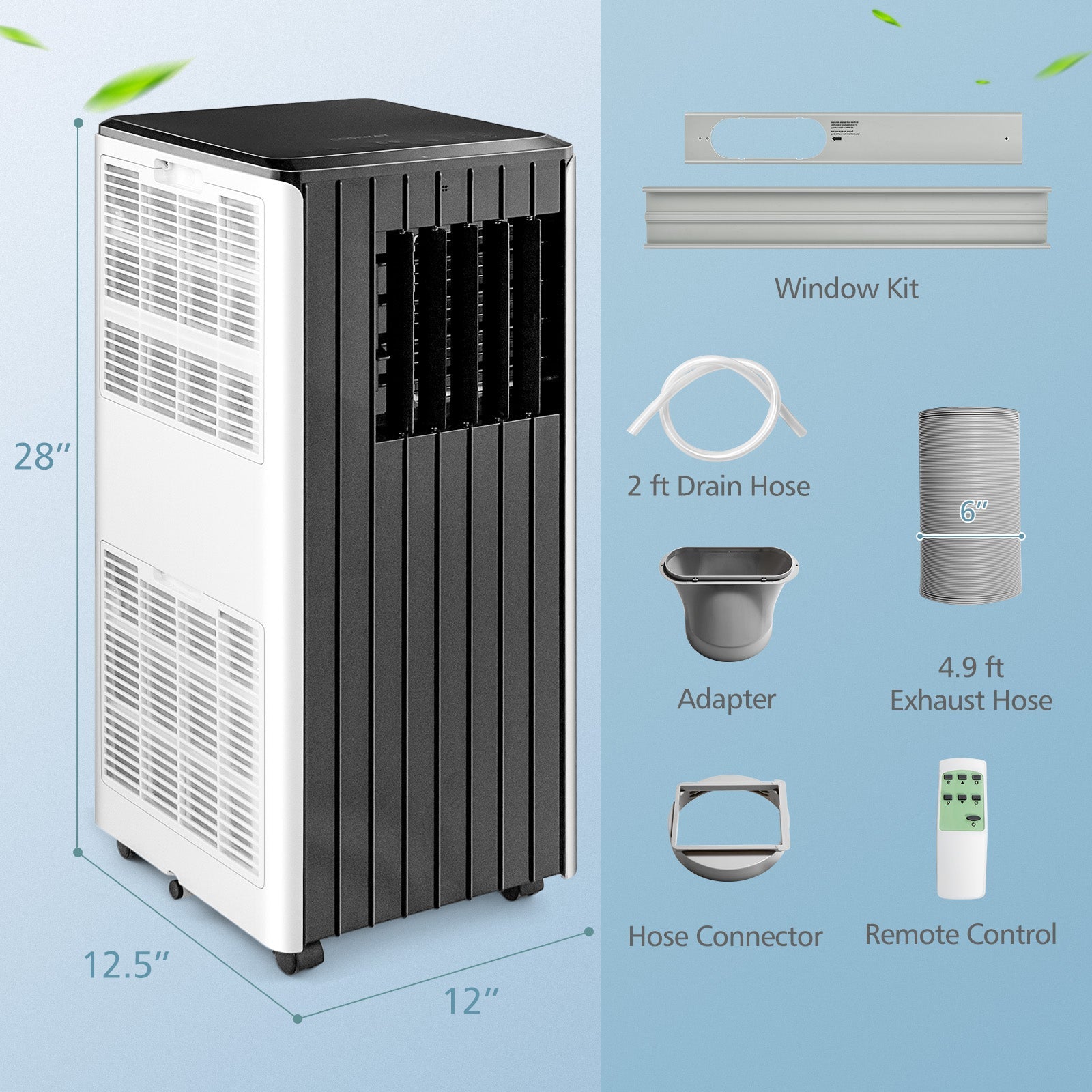 3-in-1 10000 BTU Air Conditioner with Humidifier and Smart Sleep Mode