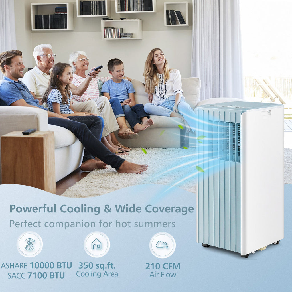 3-in-1 10000 BTU Air Conditioner with Humidifier and Smart Sleep Mode