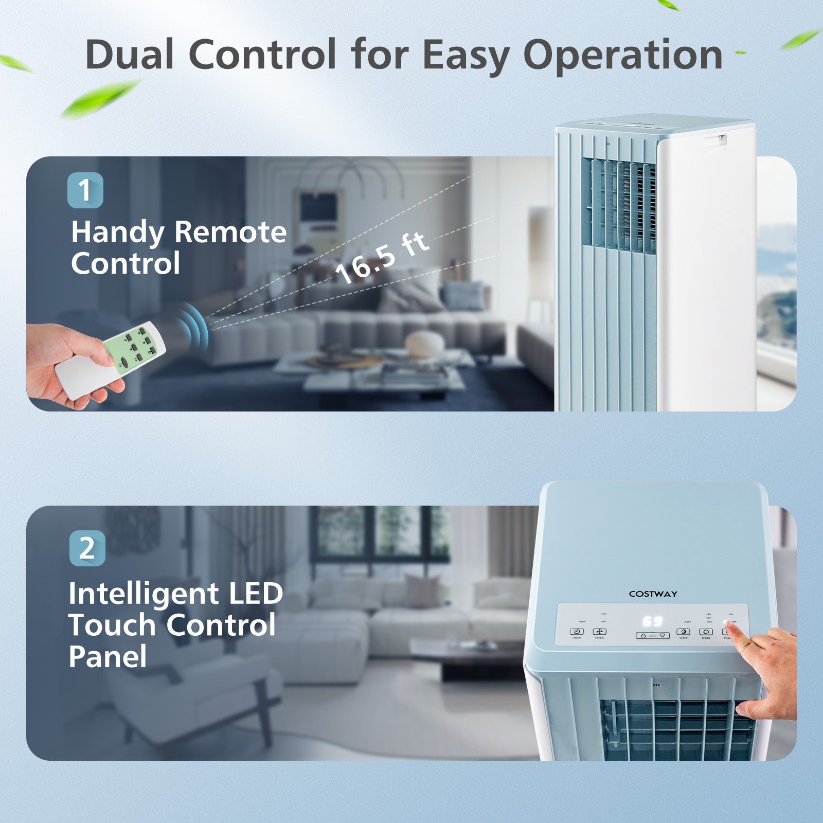 3-in-1 10000 BTU Air Conditioner with Humidifier and Smart Sleep Mode