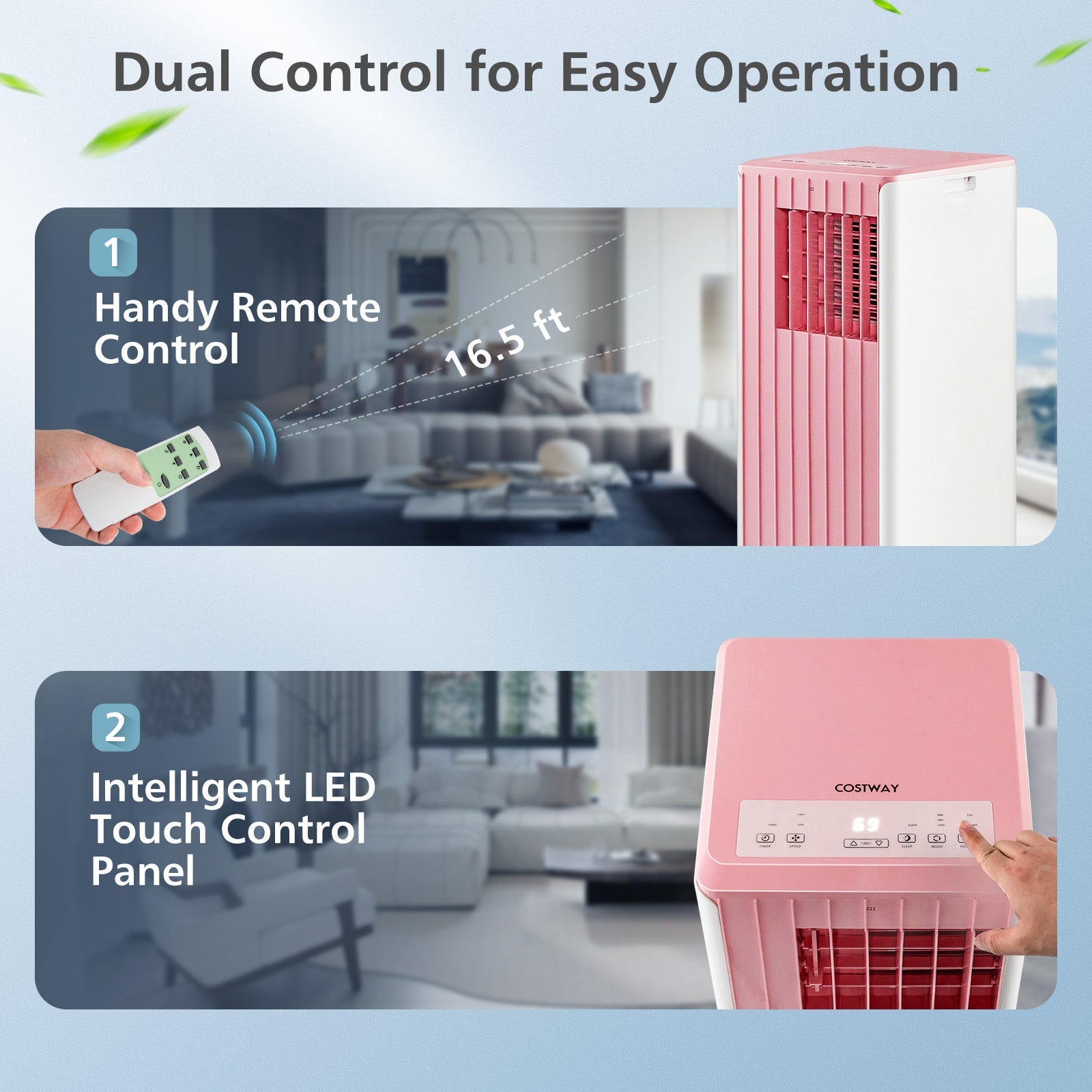3-in-1 10000 BTU Air Conditioner with Humidifier and Smart Sleep Mode