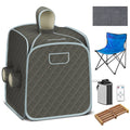 800W 2 Person Portable Steam Sauna Tent SPA with Hat Side Holes 3L Steamer