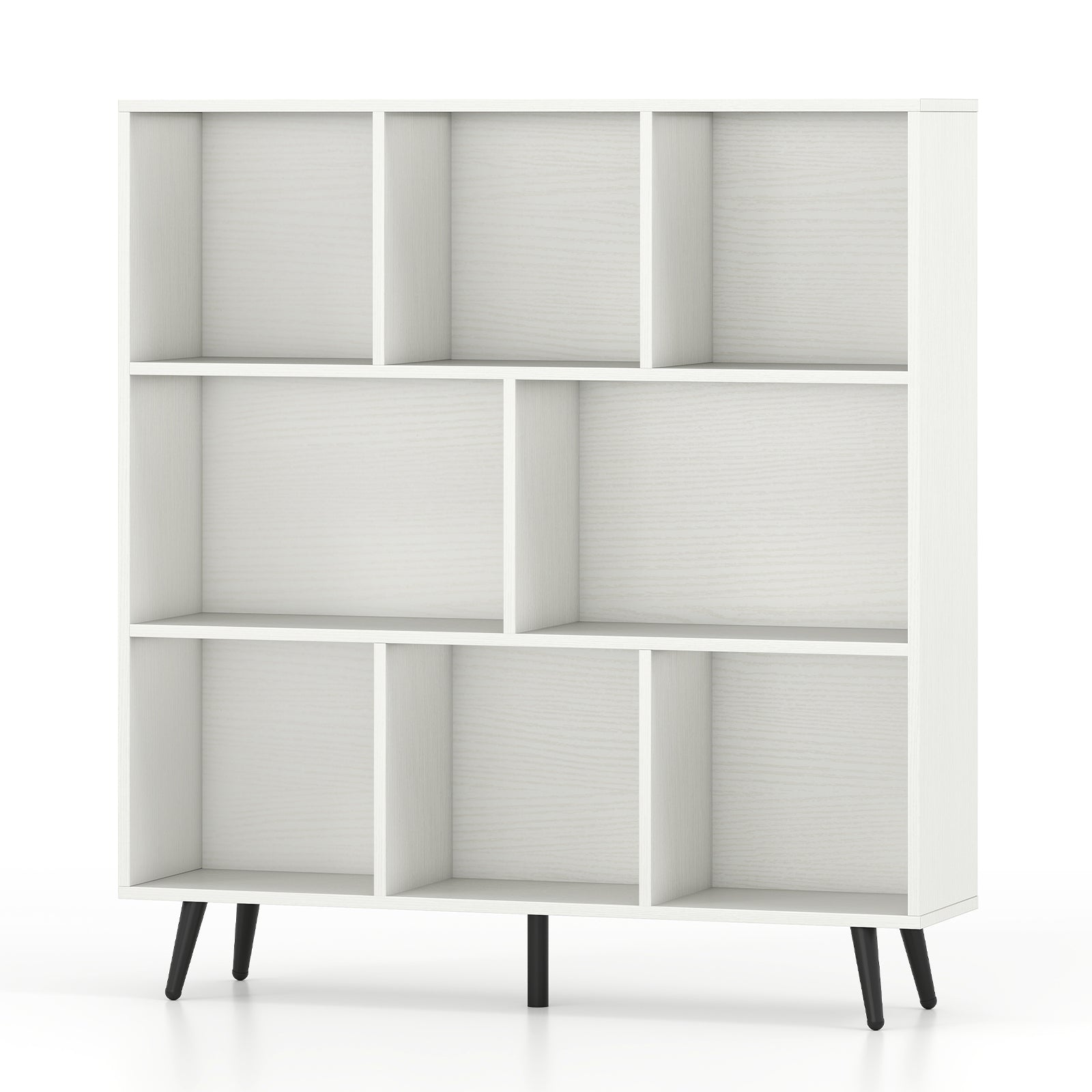 7/8/10-Cube Bookcase with 5 Tapered Metal Legs