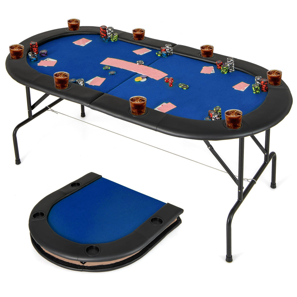 8 Players Texas Holdem Foldable Poker Table