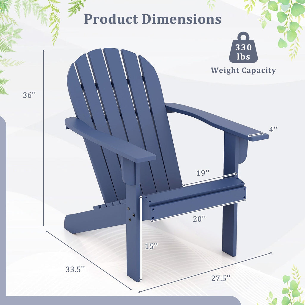 Acacia Wood Lounge Patio Adirondack Chair with Inclined Seat