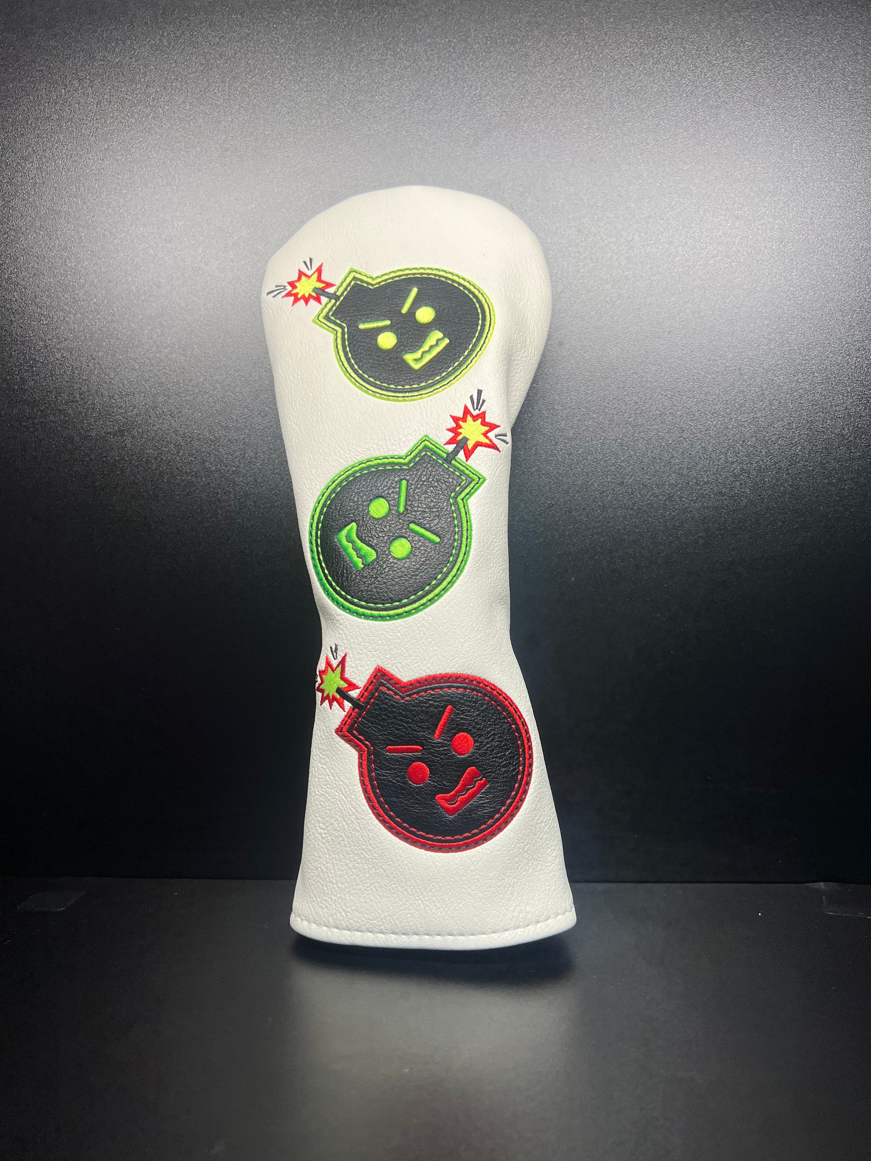Angry Bombs White Headcover