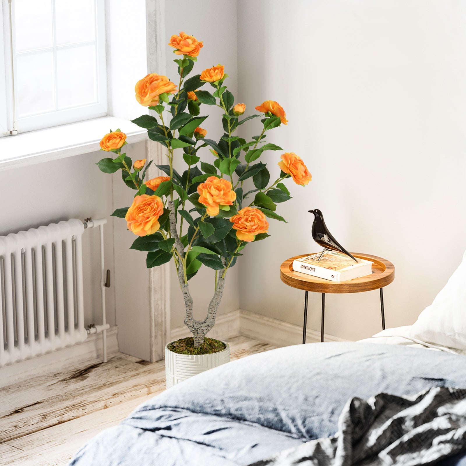 36 Inch Artificial Camellia Tree with Blooming Flower 1 Pack