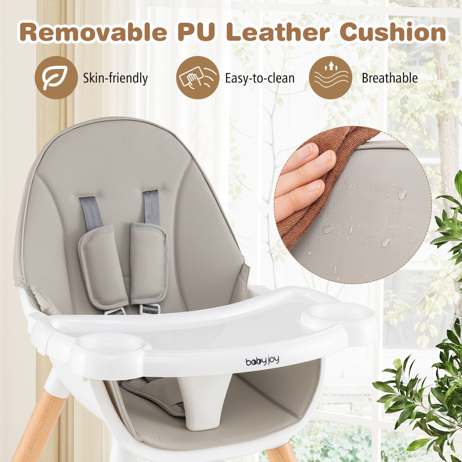 5-in-1 Baby Wooden Convertible High Chair