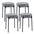 Bar Stools Set of 4 Upholstered Kitchen Stools with Foot Pads