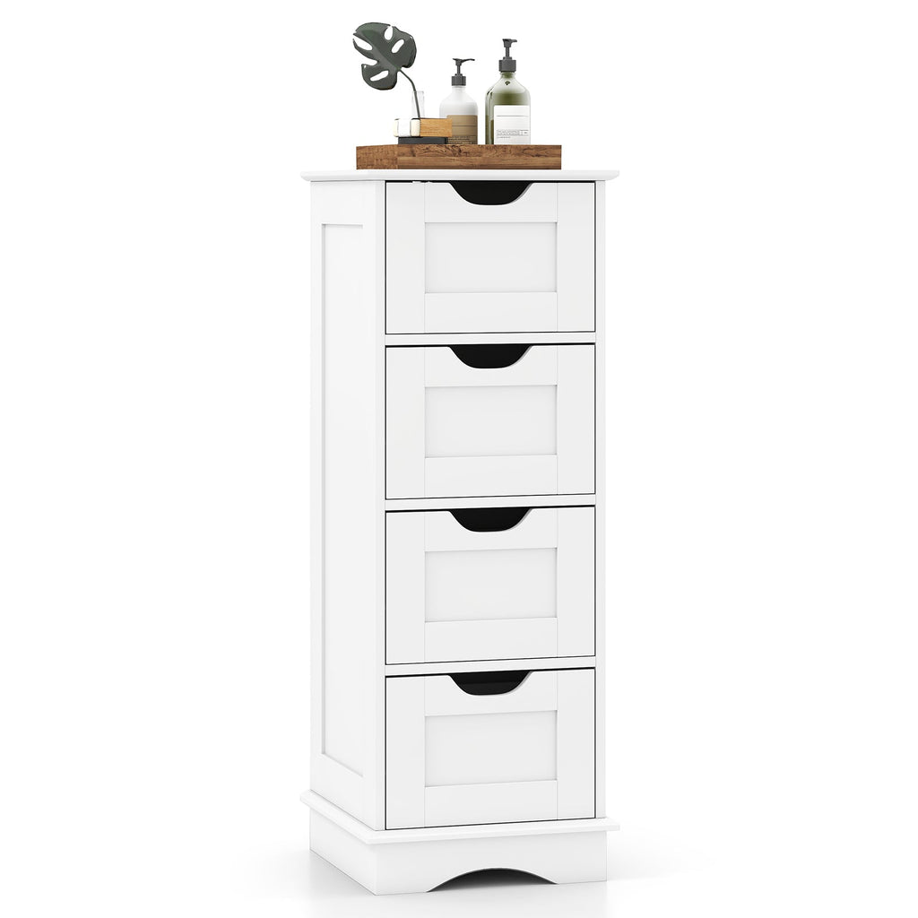 Bathroom Storage Cabinet with Cutout Handles and 4 Drawers